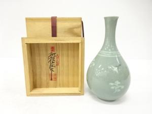韓国人間文化財　柳海剛造　高麗青磁　花入
